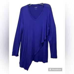 Logo by Lori Goldstein purple long sleeve asymmetrical style top size L (3x$15)